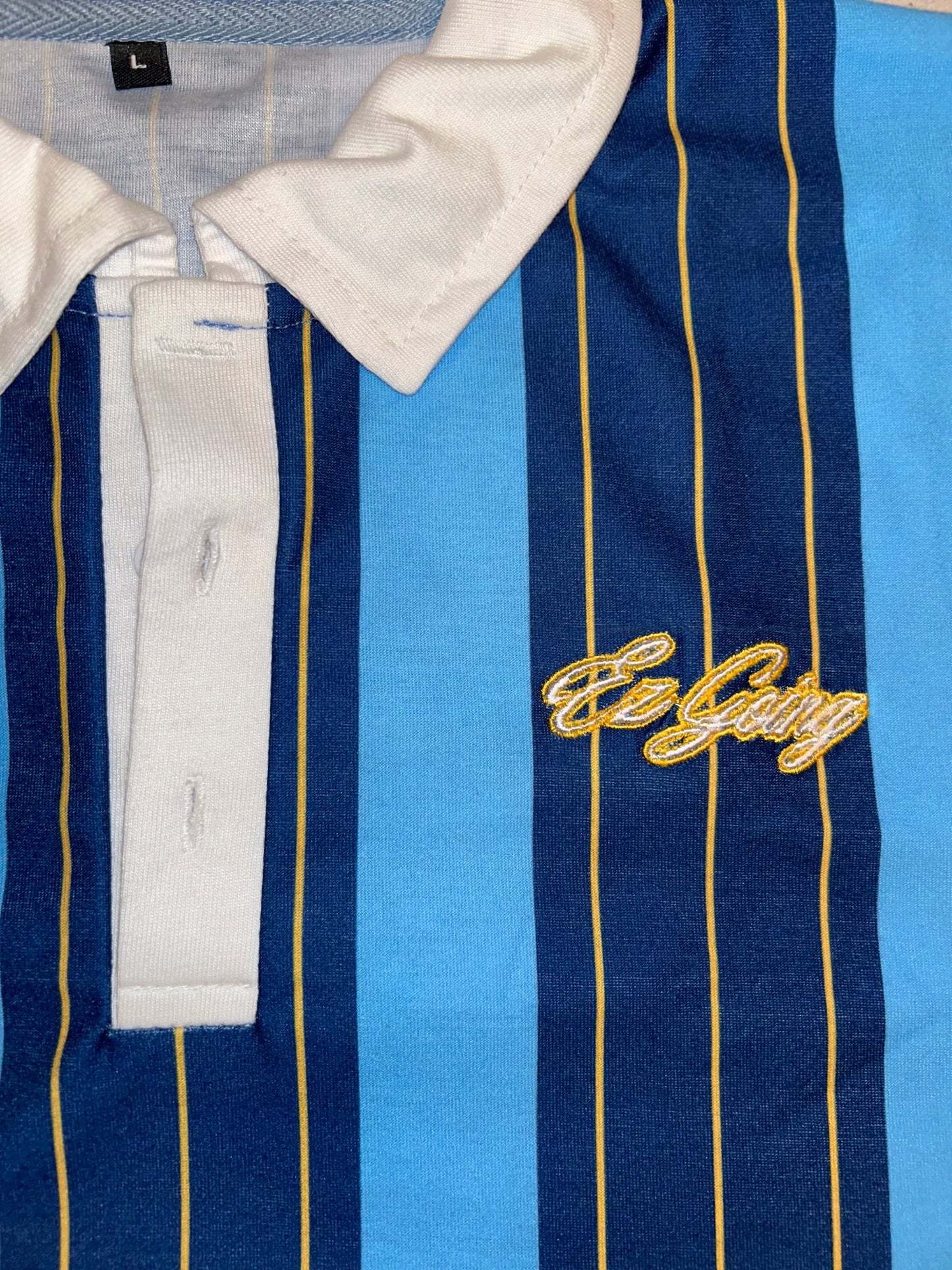 90s Polo - Blue & Gold - Boxy Fit
