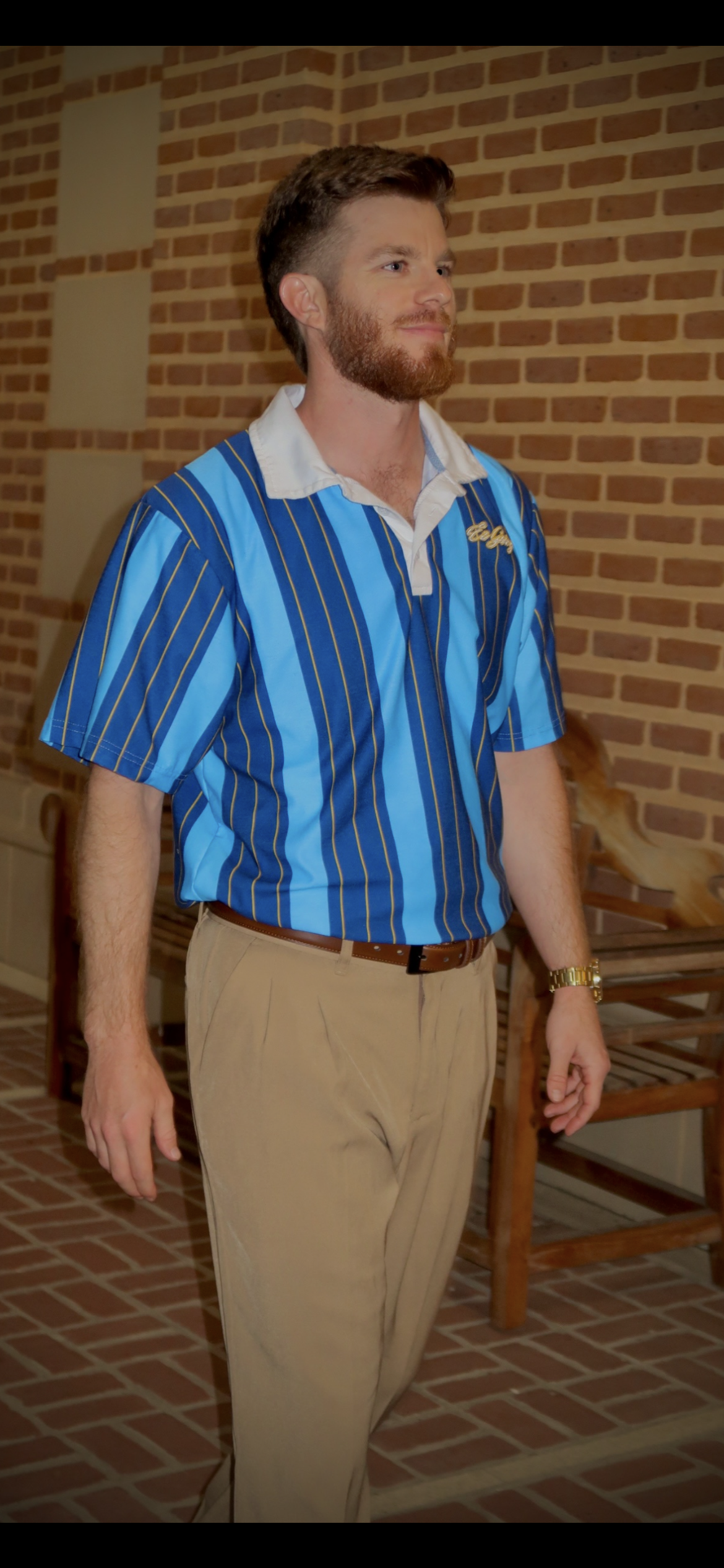 90s Polo - Blue & Gold - Boxy Fit