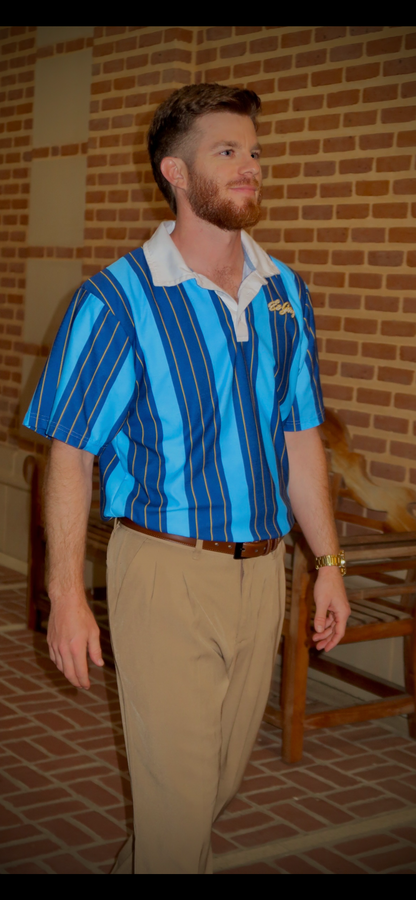 90s Polo - Blue & Gold - Boxy Fit