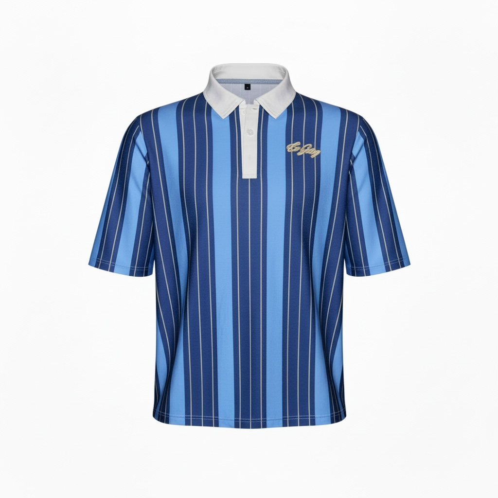90s Polo - Blue & Gold - Boxy Fit