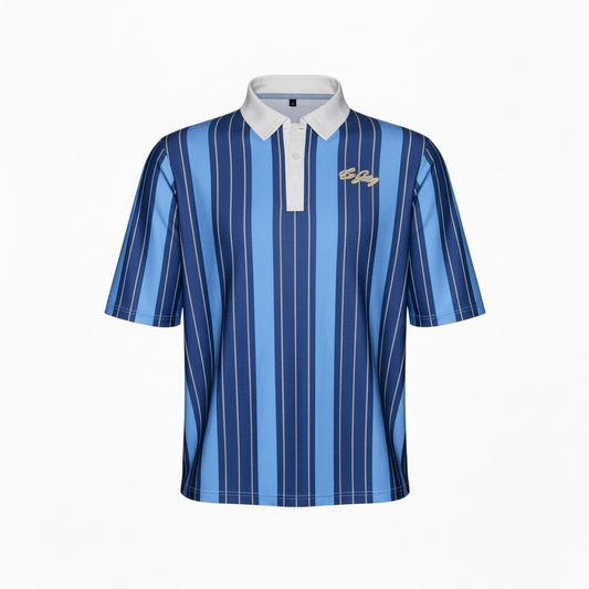 90s Polo - Blue & Gold - Boxy Fit
